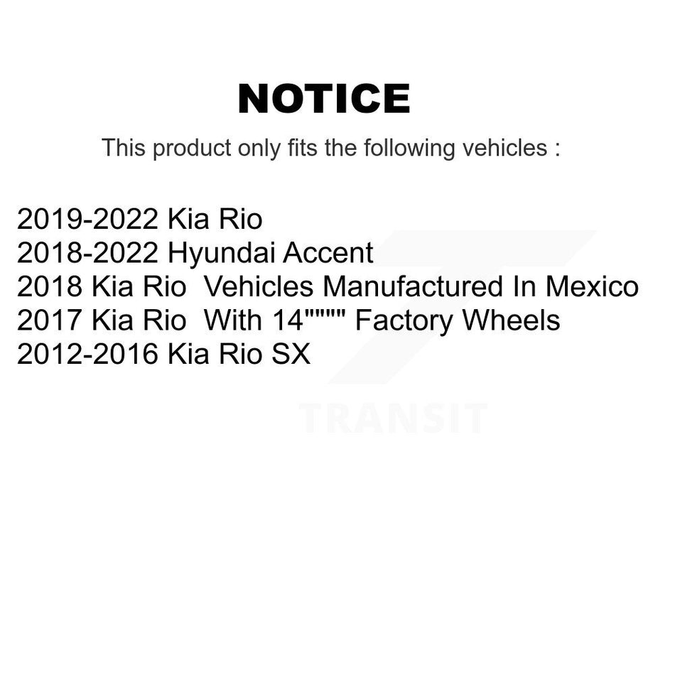 Front Disc Brake Rotors Pair For Kia Rio Hyundai Accent K8-100525