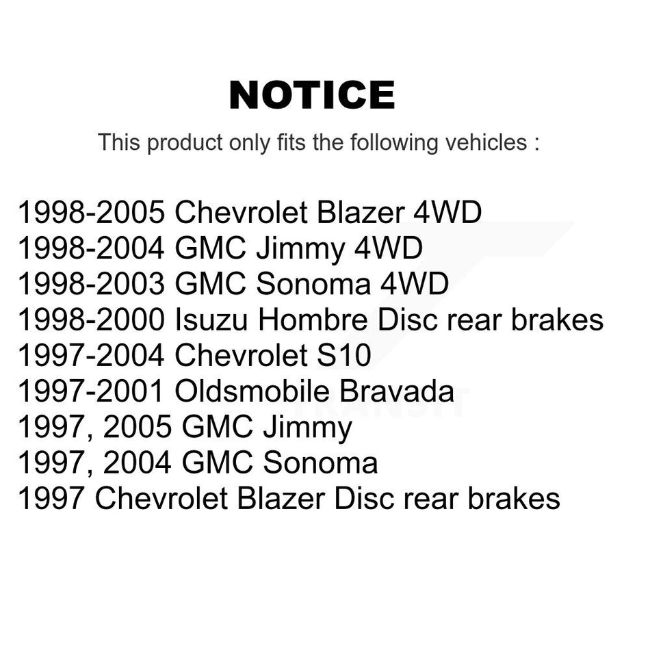Rear Disc Brake Rotors Pair For Chevrolet S10 Blazer GMC Sonoma Jimmy Oldsmobile Bravada Isuzu Hombre K8-100570