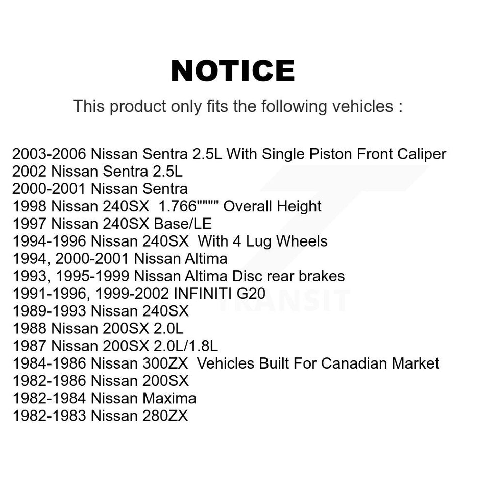 Rear Disc Brake Rotors Pair For Nissan Sentra Altima 240SX INFINITI G20 300ZX 280ZX 200SX Maxima K8-100730