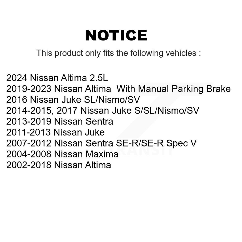 Rear Disc Brake Rotors Pair For Nissan Altima Sentra Maxima Juke K8-100769