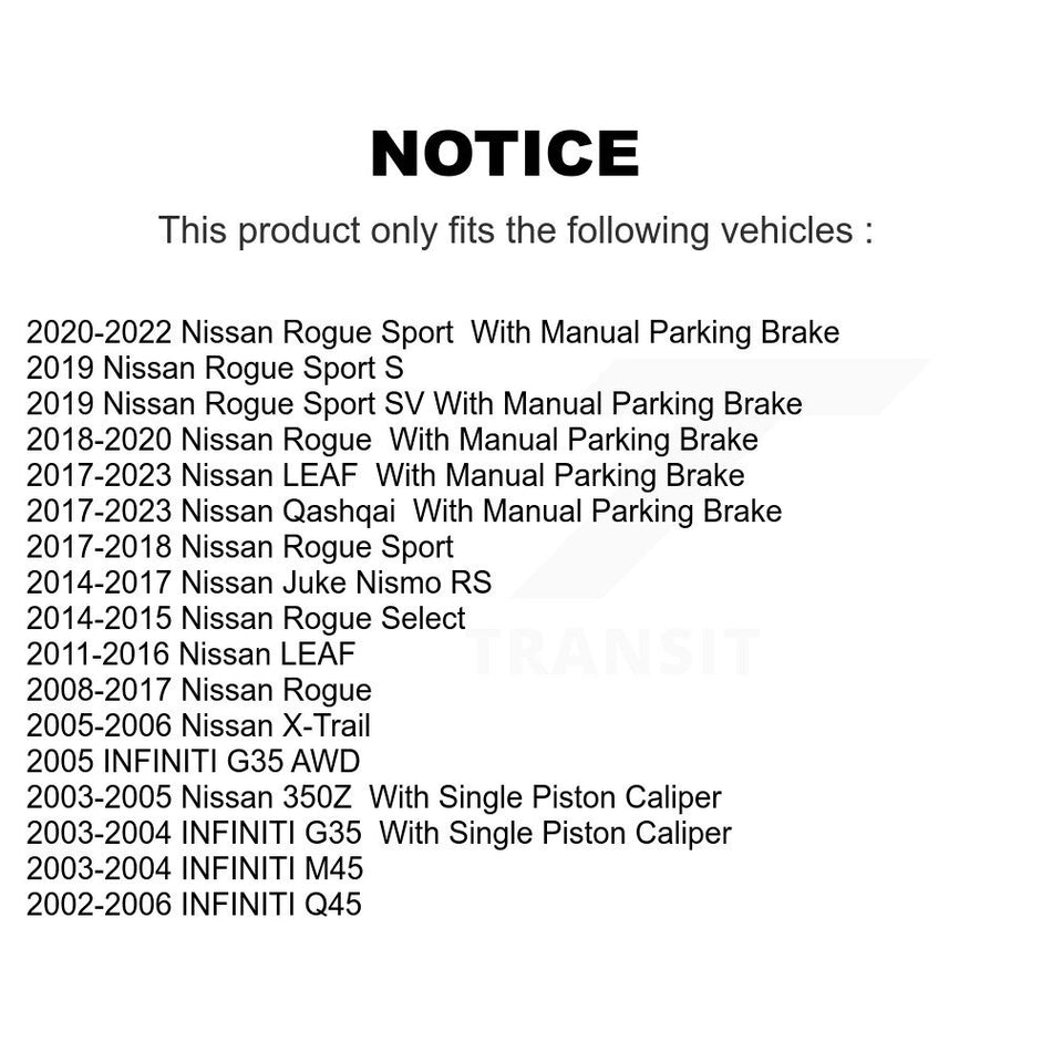 Rear Disc Brake Rotors Pair For Nissan Rogue Sport INFINITI G35 Select LEAF Juke 350Z Q45 M45 Qashqai X-Trail K8-100779