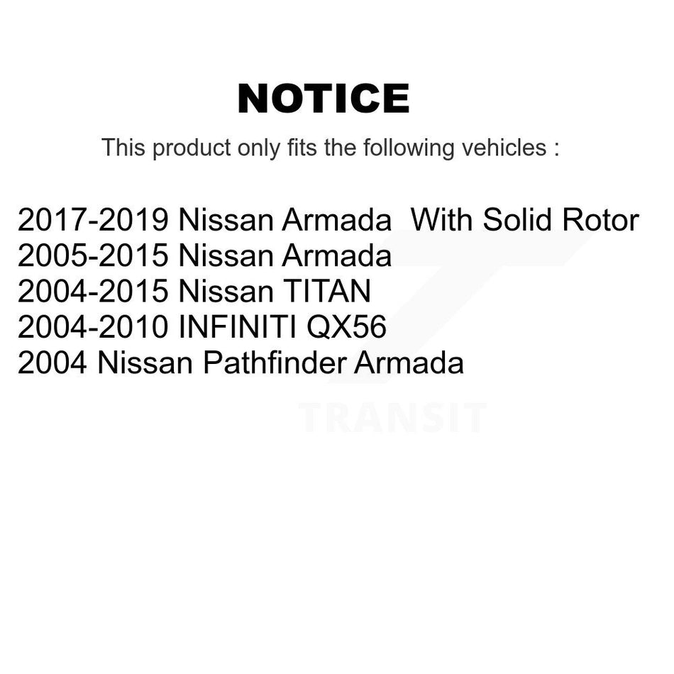 Rear Disc Brake Rotors Pair For Nissan Titan Armada INFINITI QX56 Pathfinder TITAN K8-100794