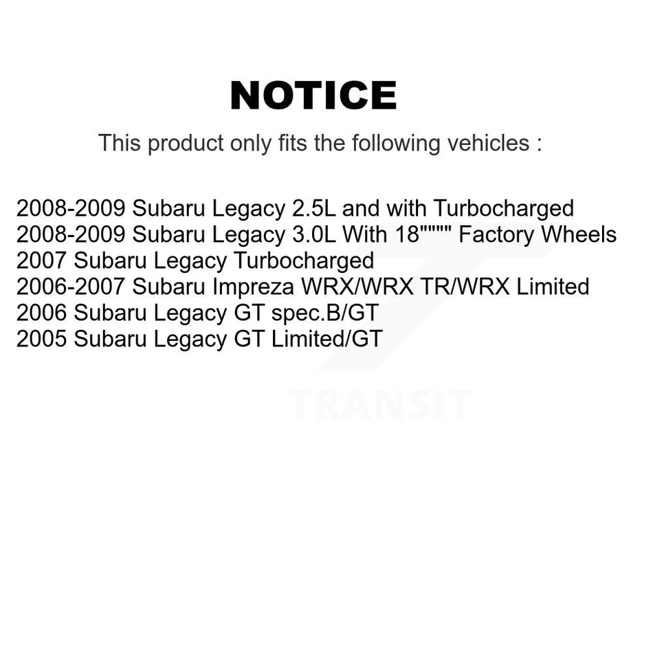 Rear Disc Brake Rotors Pair For Subaru Legacy Impreza K8-100818