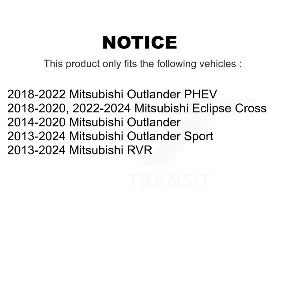 Rear Disc Brake Rotors Pair For Mitsubishi Outlander Sport Eclipse Cross PHEV RVR K8-100935