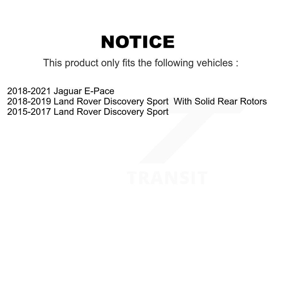 Rear Disc Brake Rotors Pair For Land Rover Discovery Sport Jaguar E-Pace K8-100945