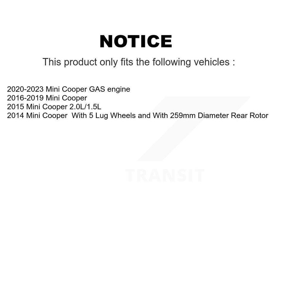 Rear Disc Brake Rotors Pair For Mini Cooper K8-100946