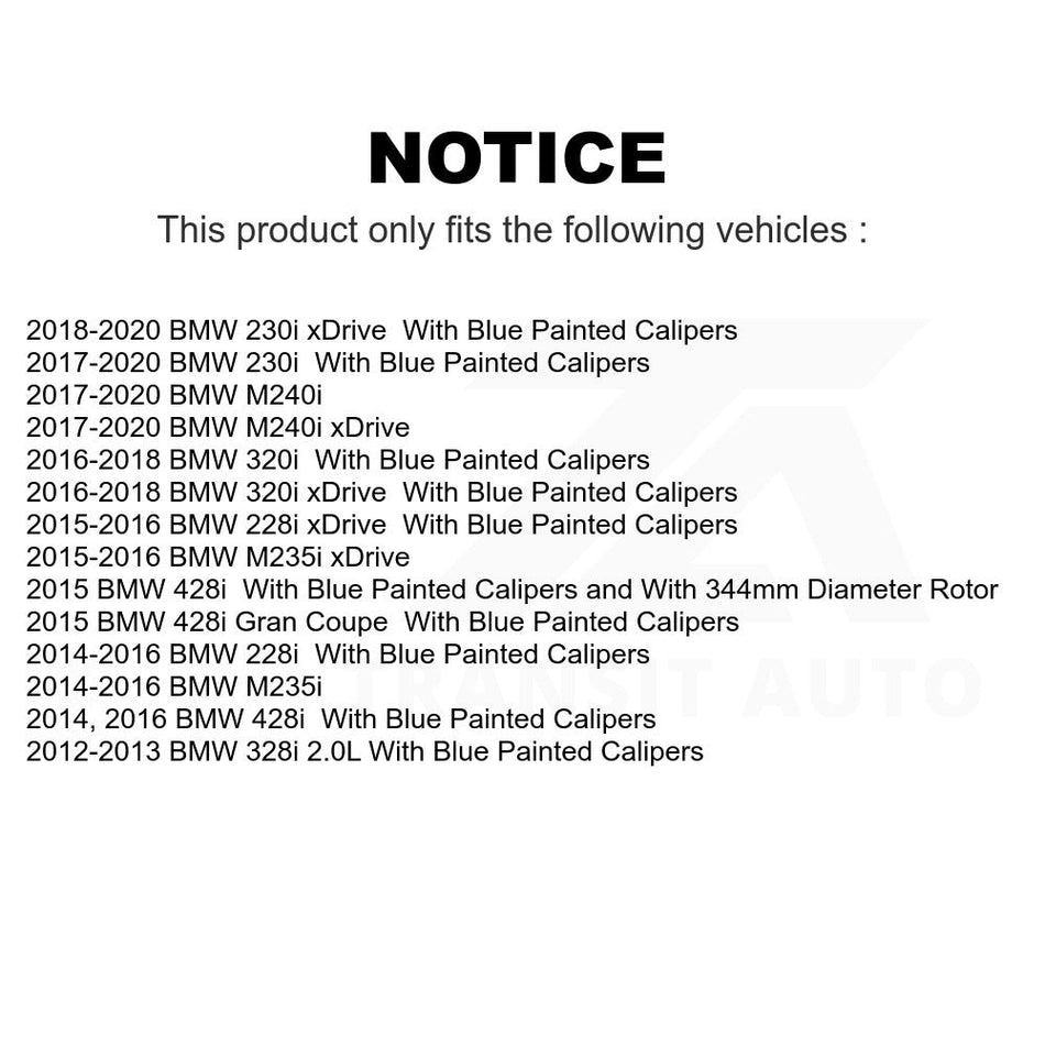 Rear Disc Brake Rotors Pair For BMW 328i 428i 320i xDrive 228i M235i 230i Gran Coupe M240i K8-100962