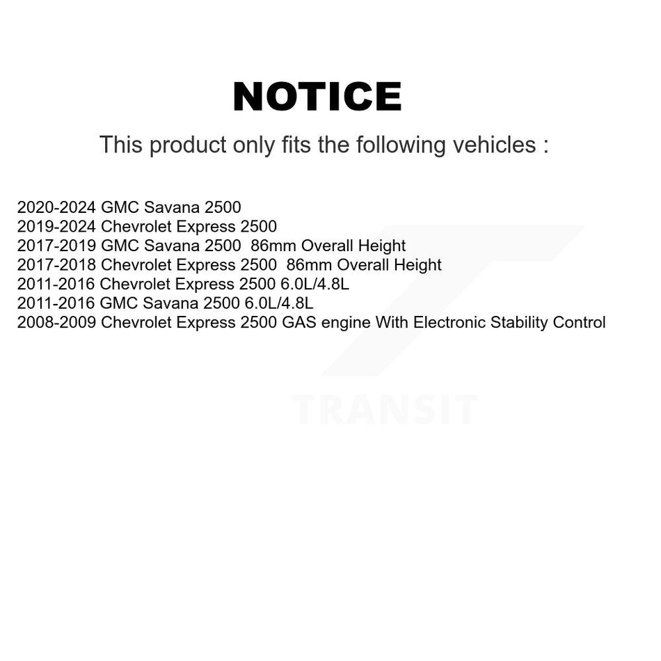 Front Rear Disc Brake Rotors Kit For Chevrolet Express 2500 GMC Savana 3500 K8-100990