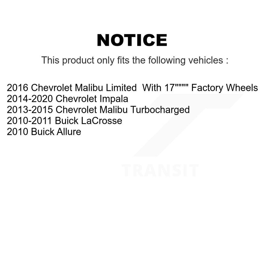 Front Rear Disc Brake Rotors Kit For Chevrolet Malibu Impala Buick LaCrosse Limited Allure K8-101046