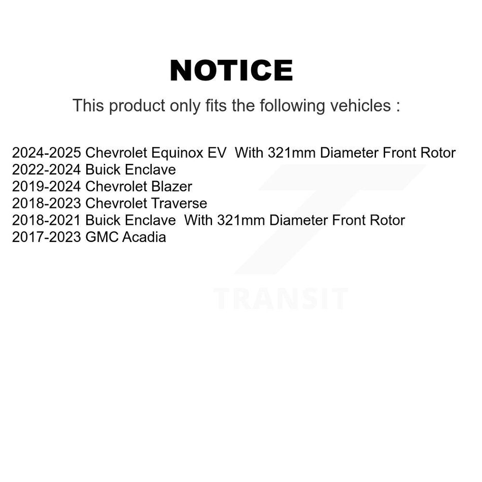 Front Rear Disc Brake Rotors Kit For Chevrolet Traverse GMC Acadia Buick Enclave Blazer K8-101065