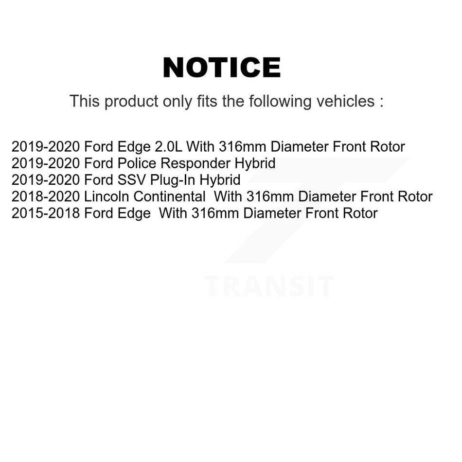 Front Rear Disc Brake Rotors Kit For Ford Edge Lincoln Continental Police Responder Hybrid SSV Plug-In K8-101156