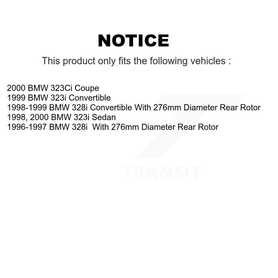 Front Rear Disc Brake Rotors Kit For BMW 323i 323Ci 328i K8-101280