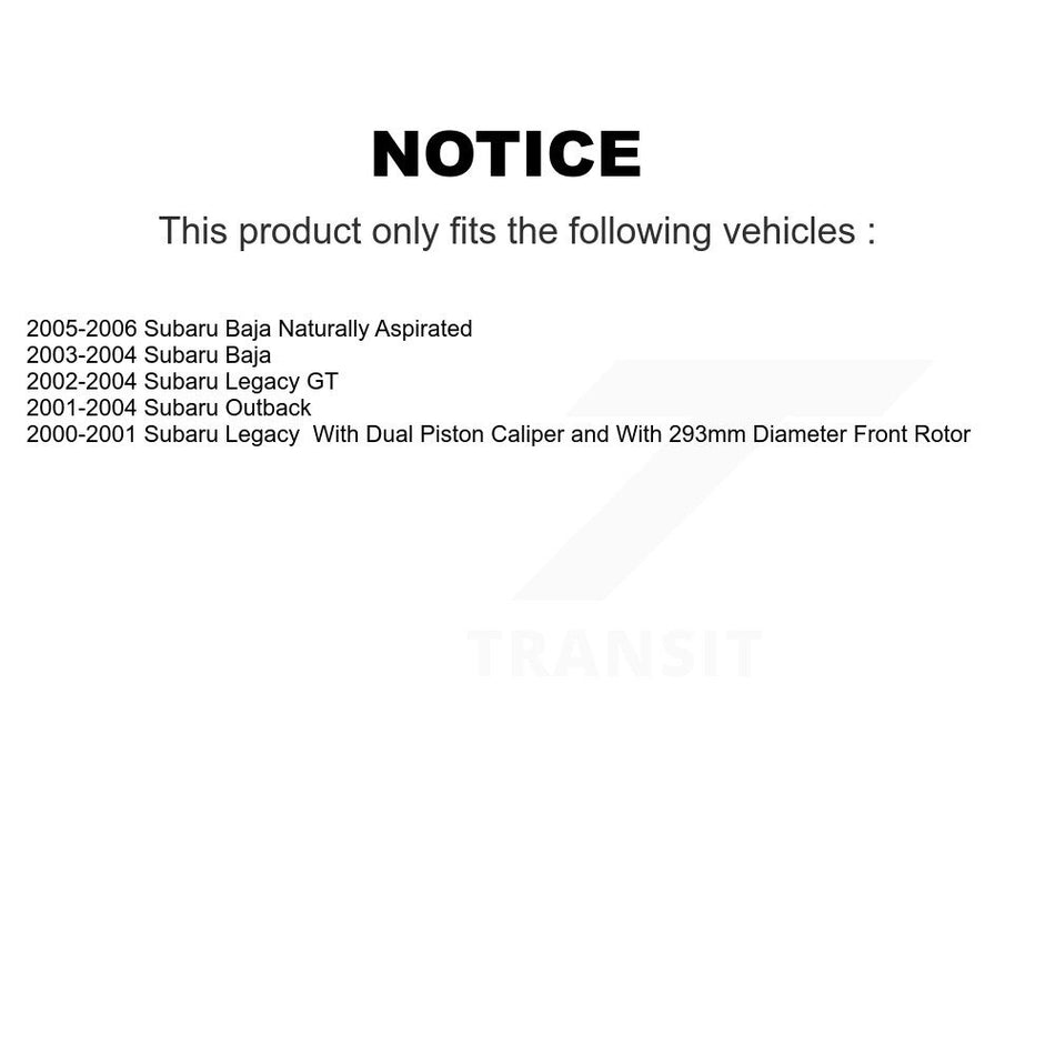 Front Rear Disc Brake Rotors Kit For Subaru Outback Legacy Baja K8-101351