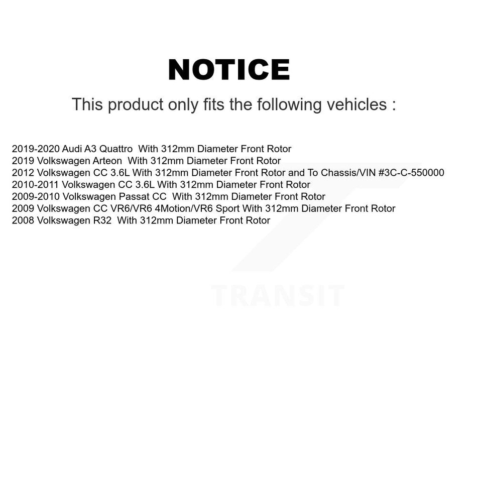 Front Rear Disc Brake Rotors Kit For Volkswagen CC Passat K8-101421