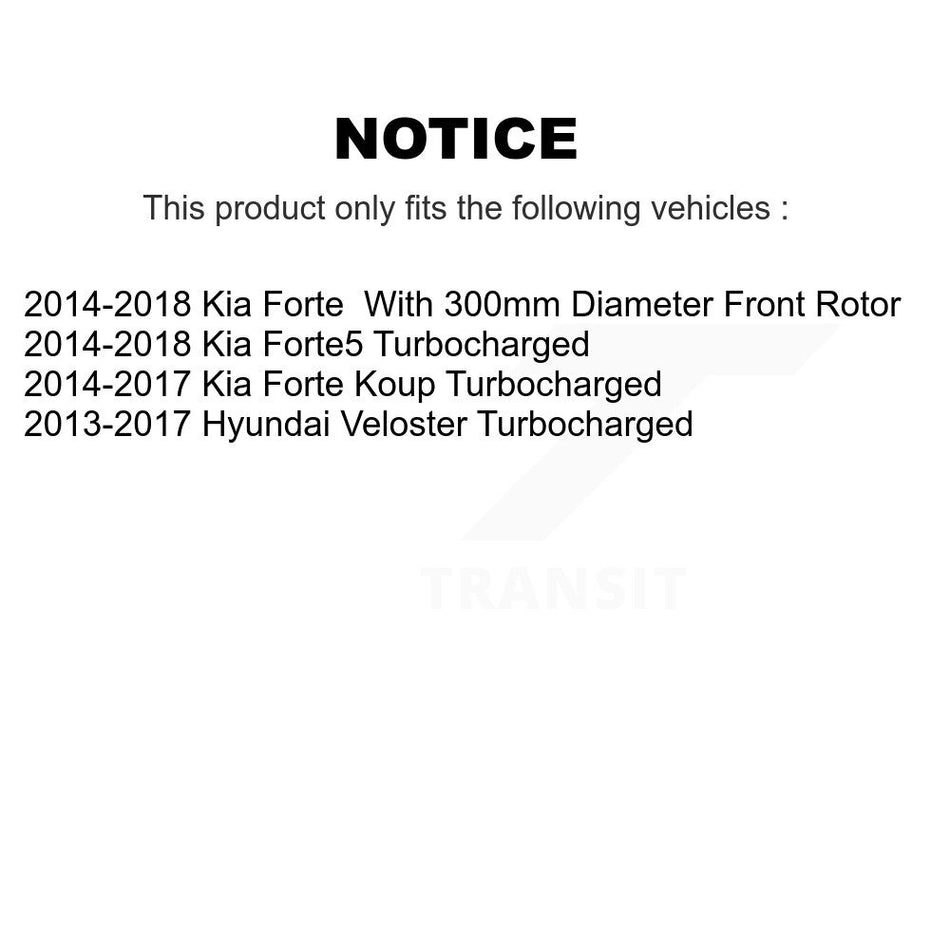 Front Rear Disc Brake Rotors Kit For Kia Forte Hyundai Veloster Forte5 Koup K8-101449