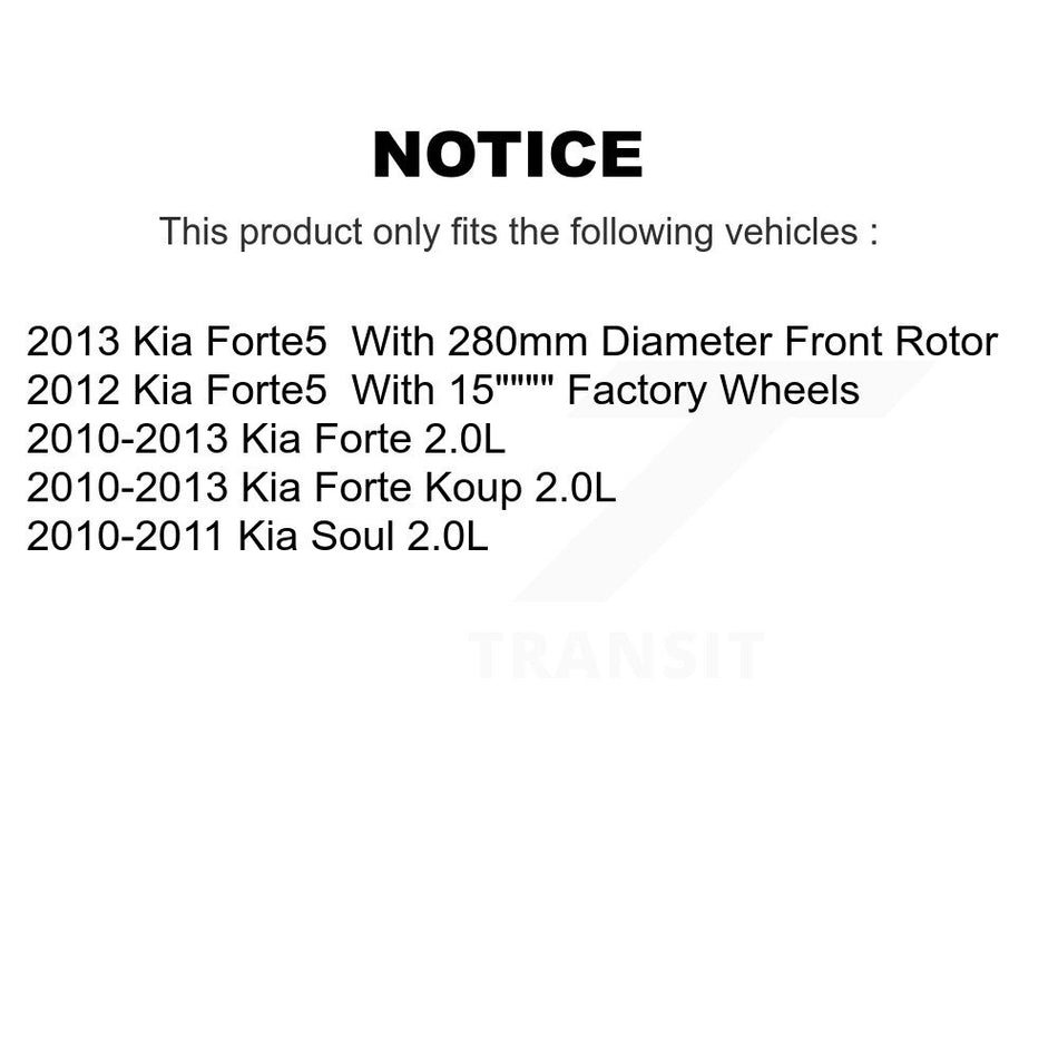 Front Rear Disc Brake Rotors Kit For Kia Forte Soul Koup Forte5 K8-101569