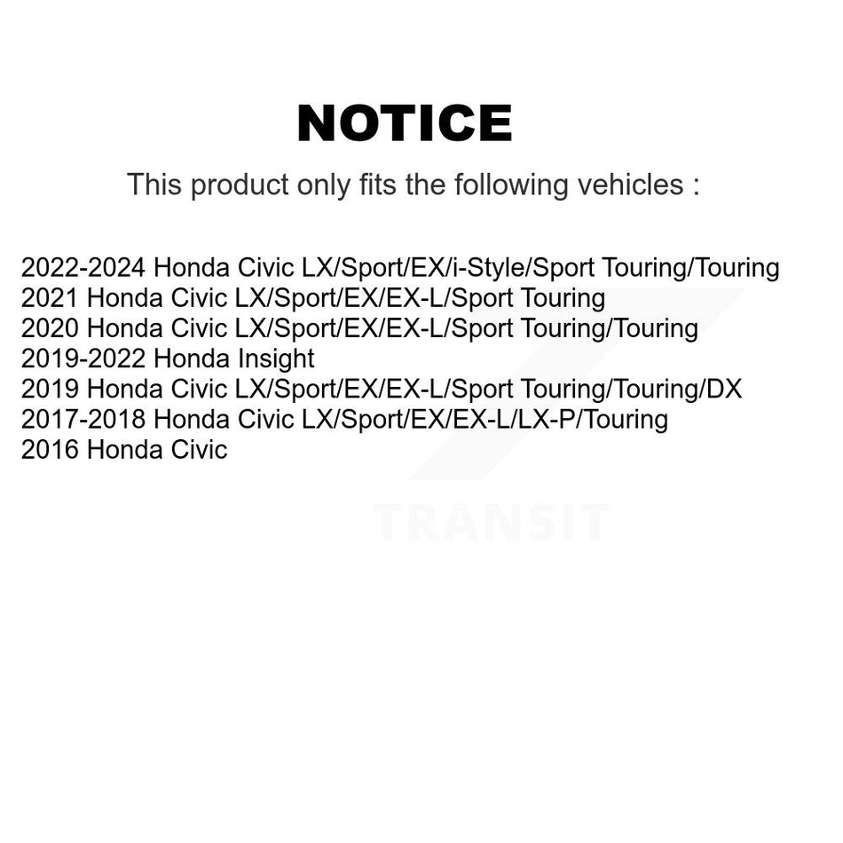 Front Rear Disc Brake Rotors Kit For Honda Civic Insight K8-101644