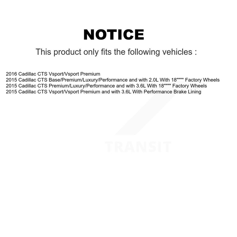 Front Rear Disc Brake Rotors Kit For Cadillac CTS K8-101666