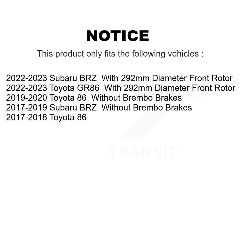 Front Rear Disc Brake Rotors Kit For Toyota 86 Subaru BRZ K8-101690