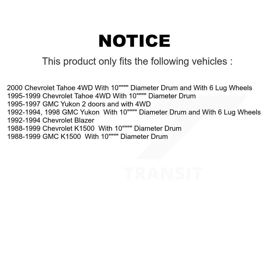 Rear Brake Drums Pair For Chevrolet K1500 Tahoe GMC Yukon Blazer K8-101846
