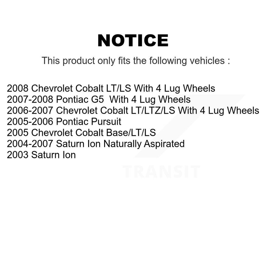Rear Brake Drums Pair For Chevrolet Cobalt Saturn Ion Pontiac G5 Pursuit K8-101862