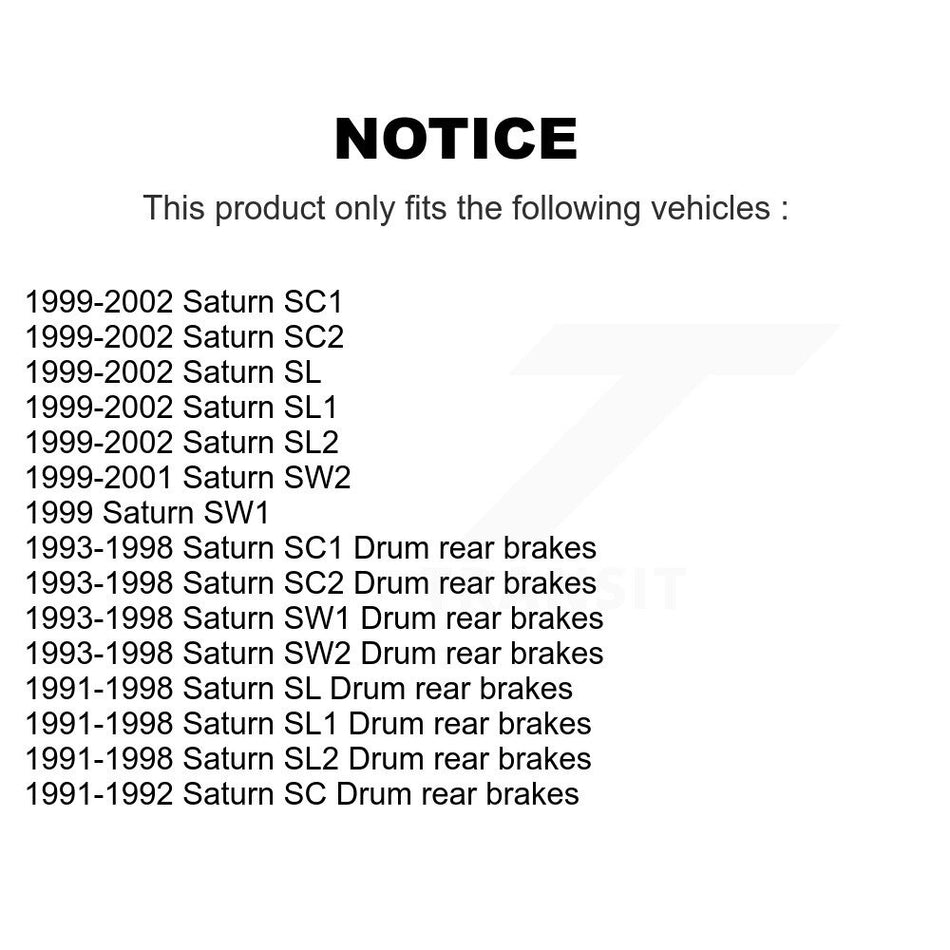 Rear Brake Drums Pair For Saturn SL2 SL1 SC2 SL SC1 SW2 SW1 SC K8-101949