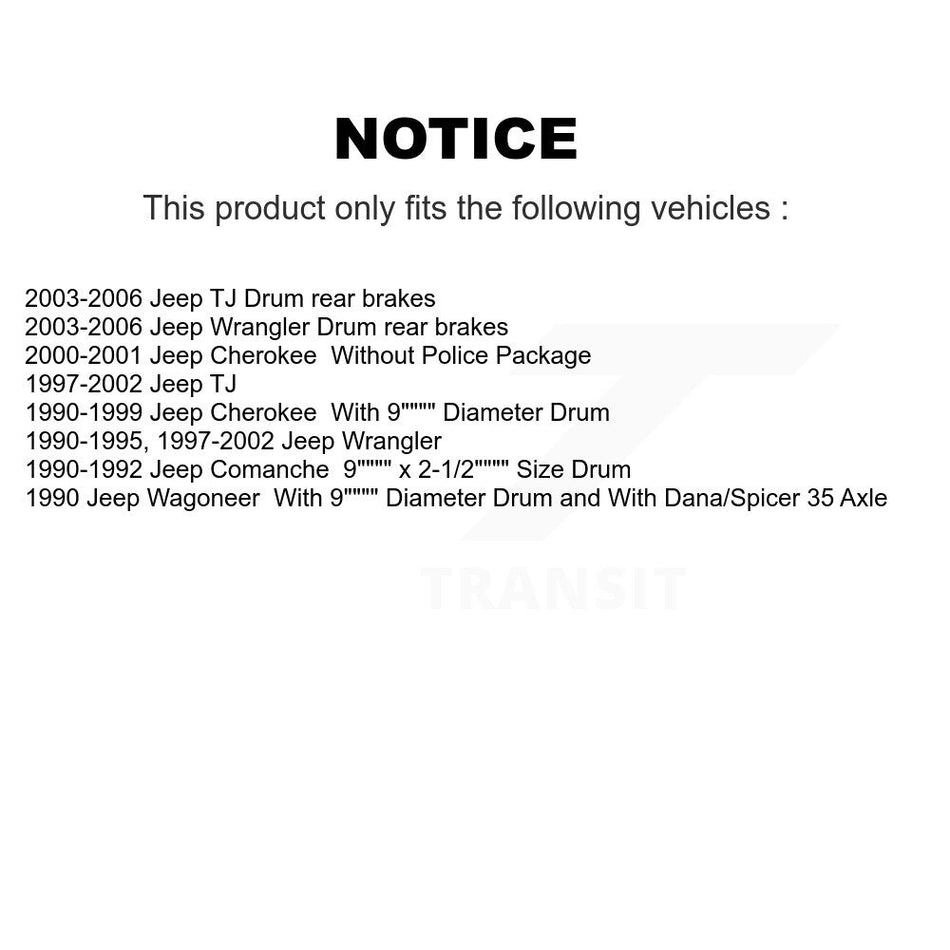 Rear Brake Drums Pair For Jeep Wrangler Cherokee Comanche Wagoneer TJ K8-101956