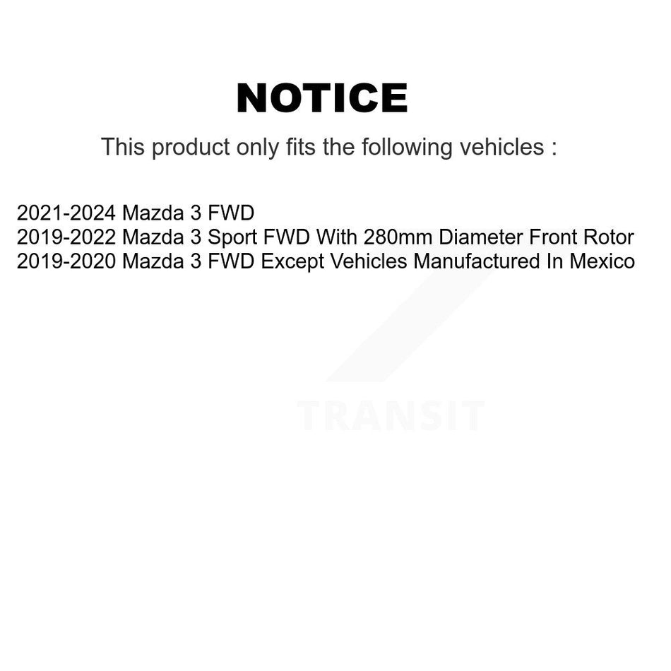 Front Rear Disc Brake Rotors Kit For Mazda 3 K8-102269