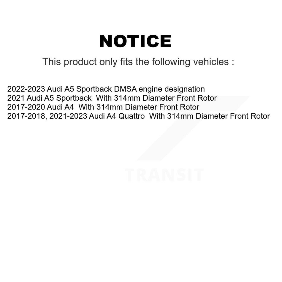 Front Disc Brake Rotors Pair For Audi A4 Quattro A5 Sportback K8-102294
