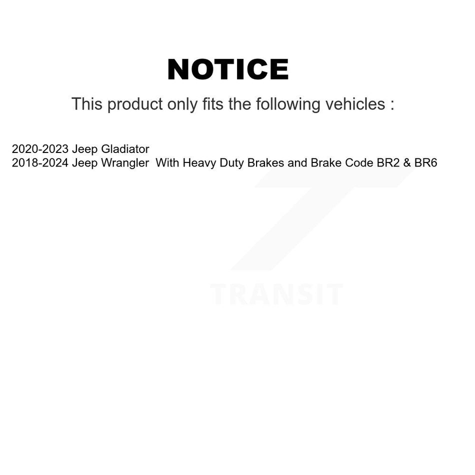 Front Disc Brake Rotors Pair For Jeep Wrangler Gladiator K8-102308