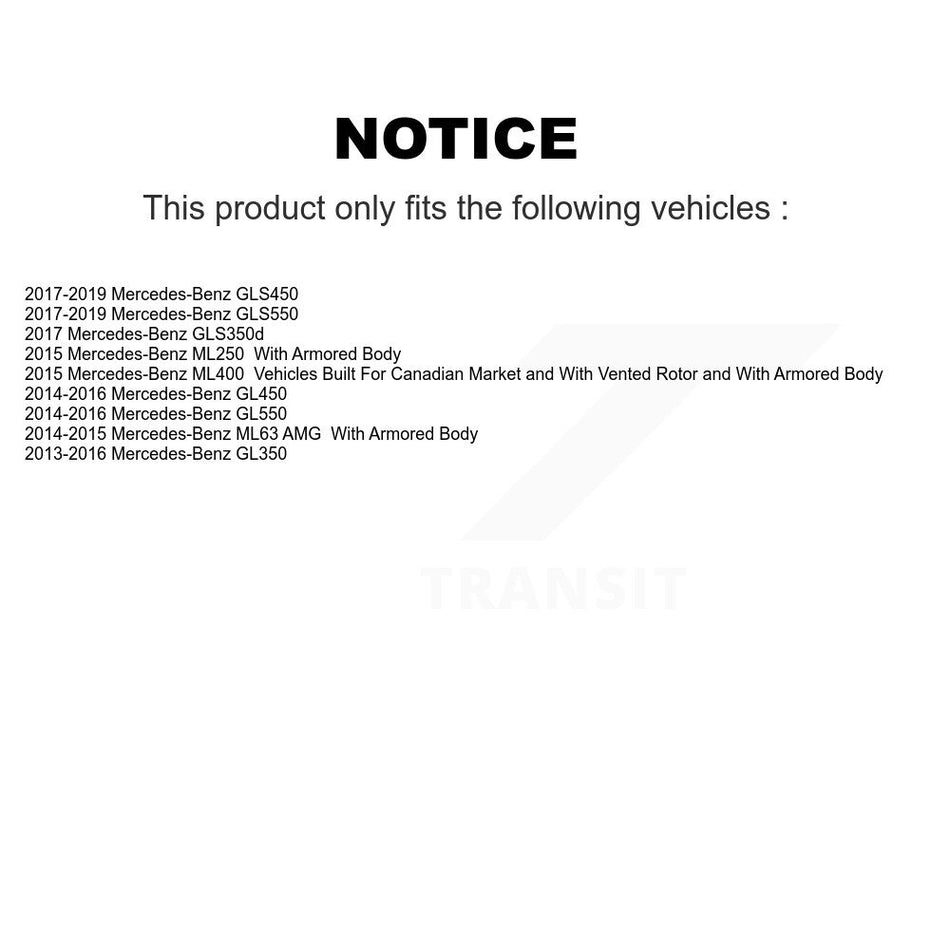 Rear Disc Brake Rotors Pair For Mercedes-Benz GLS450 GL450 GLS550 GL350 GL550 ML400 ML250 ML63 AMG GLS350d K8-102334