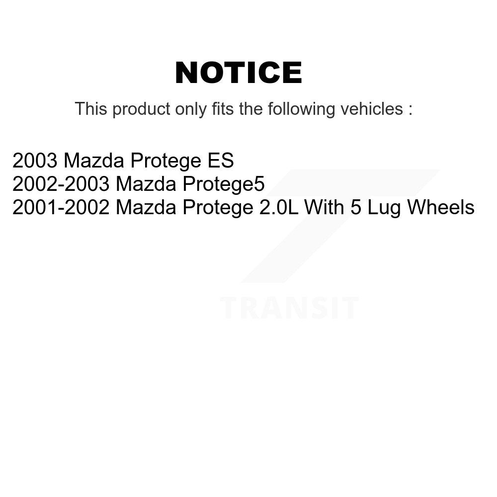 Front Rear Disc Brake Rotors Drums Kit For Mazda Protege Protege5 K8-102409