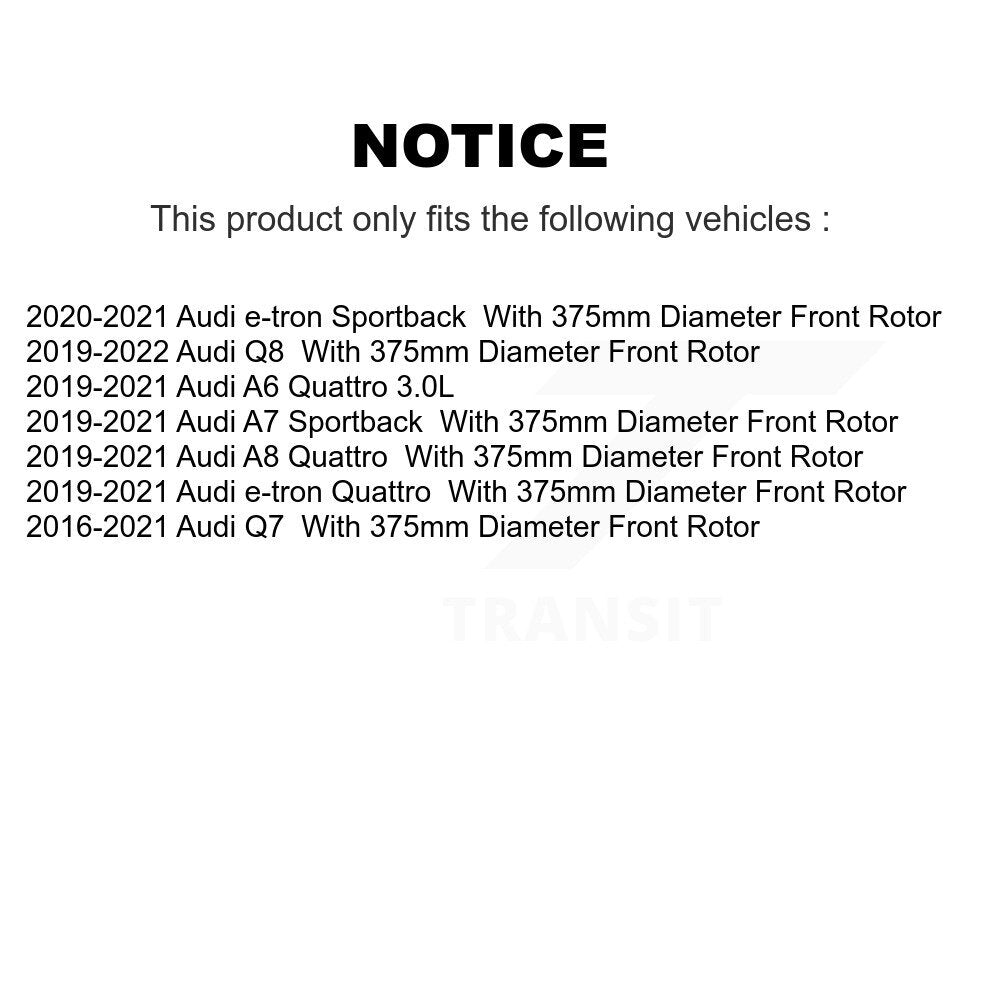 Front Disc Brake Rotors Pair For Audi Q7 Q8 e-tron Quattro A6 A7 Sportback A8 K8-102447