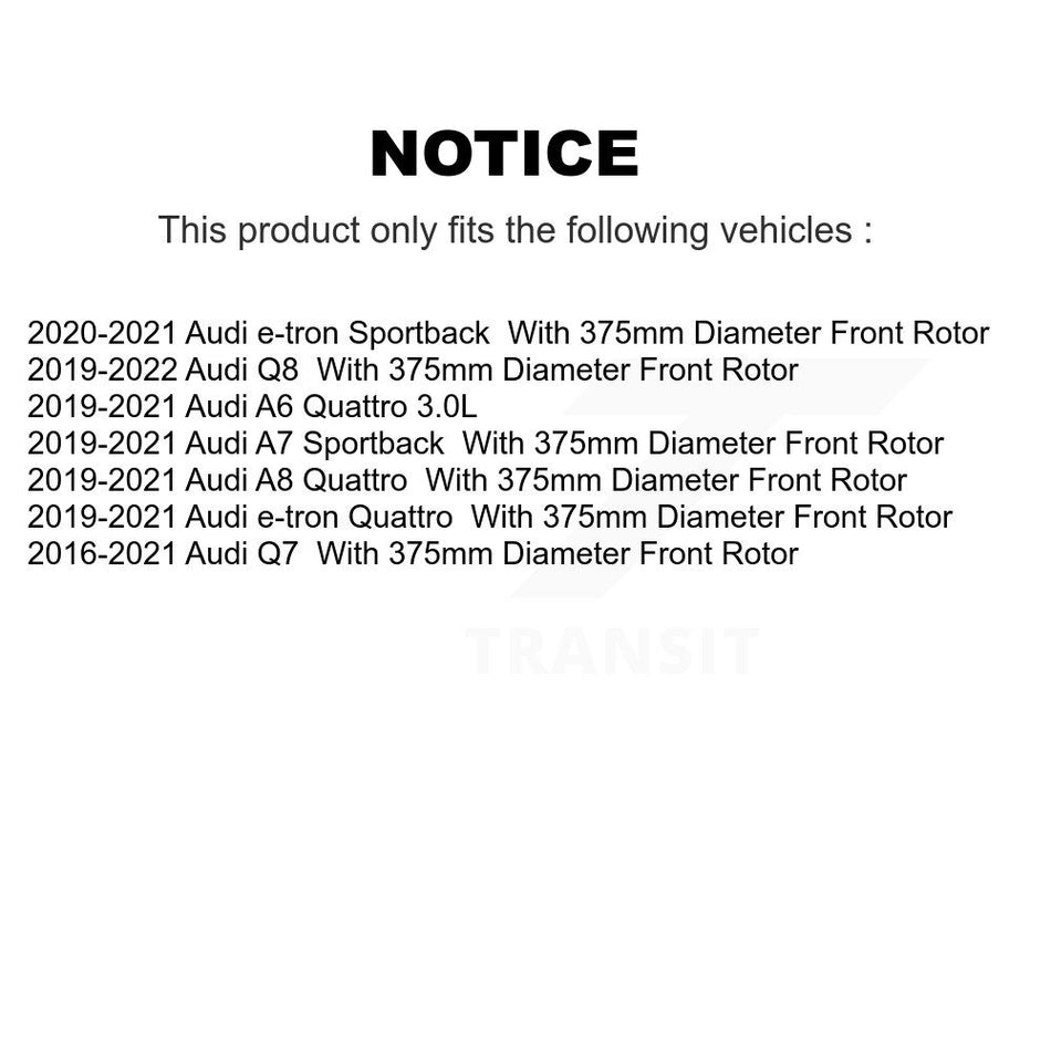 Front Disc Brake Rotors Pair For Audi Q7 Q8 e-tron Quattro A6 A7 Sportback A8 K8-102447