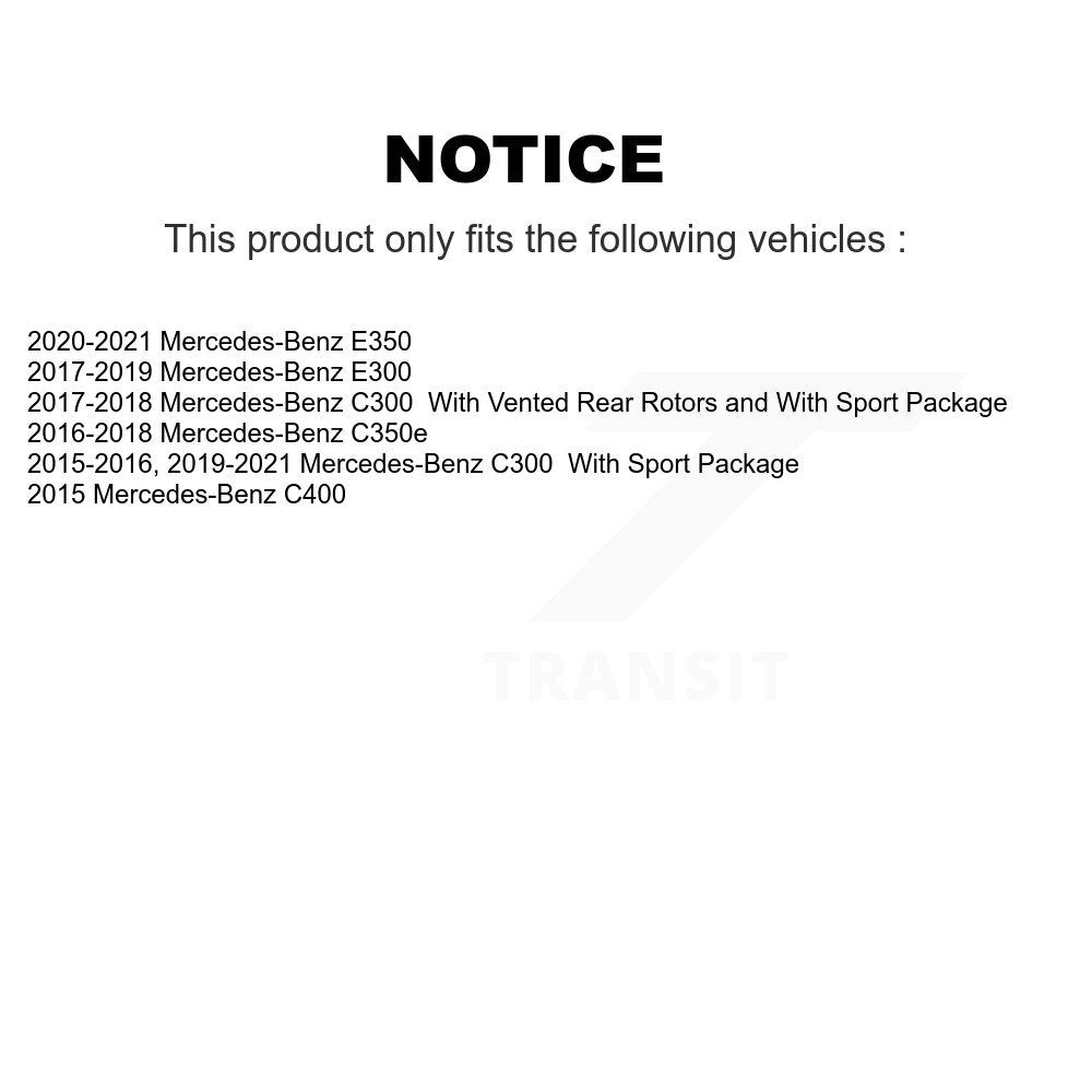 Rear Disc Brake Rotors Pair For Mercedes-Benz C300 E300 C400 E350 C350e K8-102452