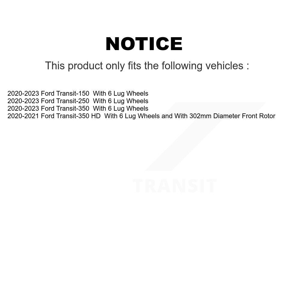 Front Rear Disc Brake Rotors Kit For Ford Transit-250 Transit-350 Transit-150 HD K8-102489