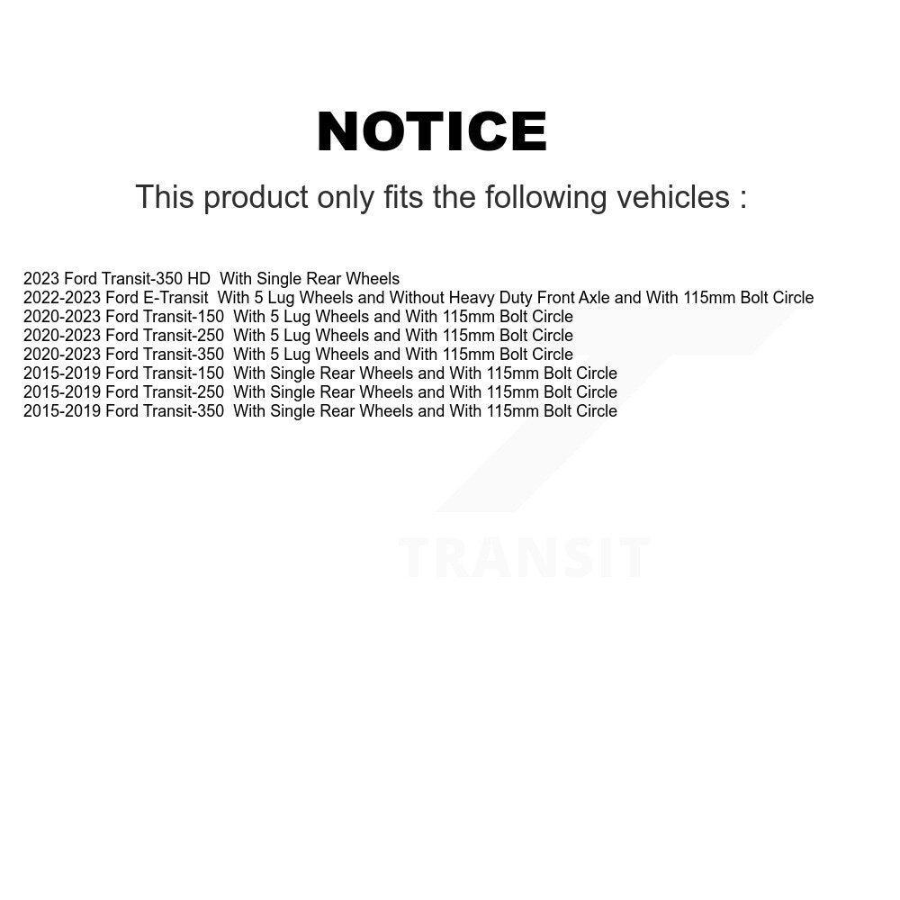 Front Disc Brake Rotors Pair For Ford Transit-250 Transit-150 Transit-350 E-Transit HD K8-102503