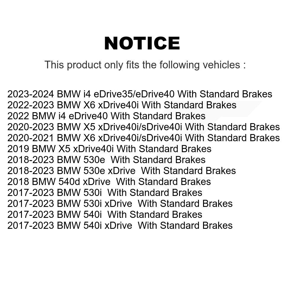 Front Brake Rotors Pair For BMW X5 i4 X6 530i xDrive 540i 530e 540d With Standard Brakes K8-102618