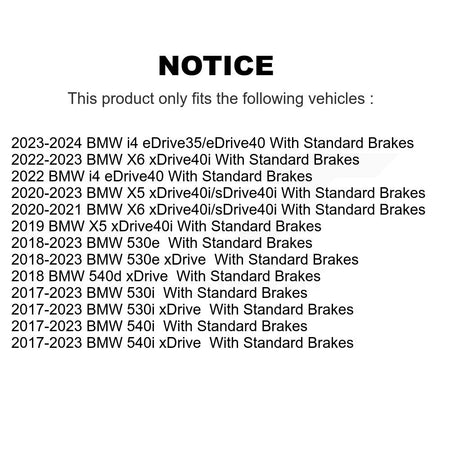 Front Brake Rotors Pair For BMW X5 i4 X6 530i xDrive 540i 530e 540d With Standard Brakes K8-102618