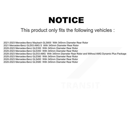 Rear Disc Brake Rotor Pair For Mercedes-Benz GLE450 GLE350 GLS450 GLE53 AMG GLS580 GLE63 S K8-102660