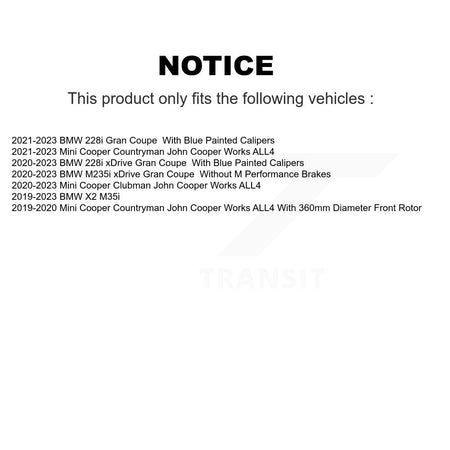 Front Disc Brake Rotors Kit For Mini Cooper Countryman BMW X2 228i xDrive Gran Coupe M235i K8-102675
