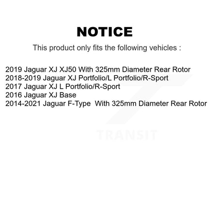 Rear Disc Brake Rotors Pair For Jaguar F-Type XJ K8-102702
