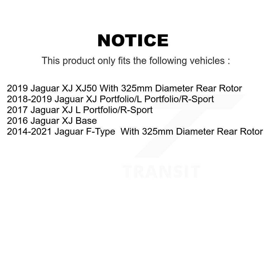 Rear Disc Brake Rotors Pair For Jaguar F-Type XJ K8-102702