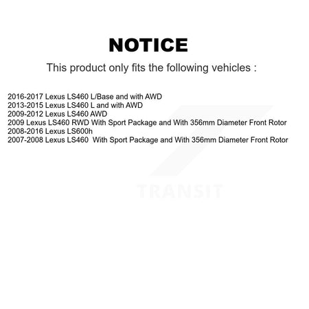 Front Rear Disc Brake Rotors Kit For Lexus LS460 LS600h K8-102713