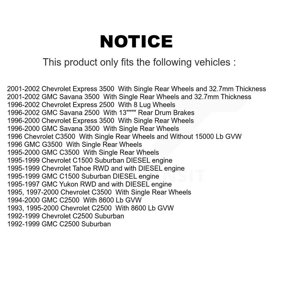 Front Brake Rotors Semi-Metallic Pad Kit For Chevrolet GMC C2500 Express 3500 Tahoe C3500 K8A-100007