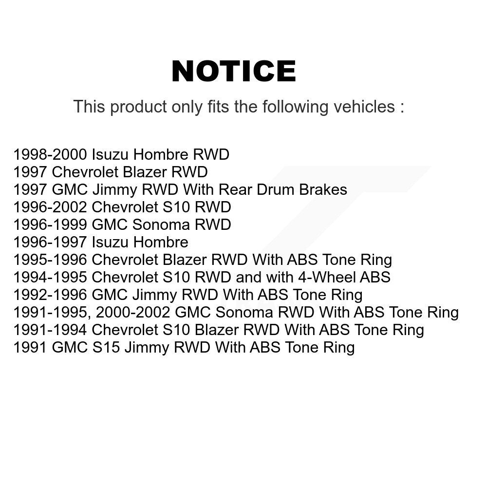 Front Brake Rotor & Semi-Metallic Pad Kit For Chevrolet S10 GMC Sonoma Blazer Jimmy Isuzu K8A-100032