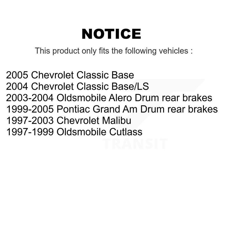 Front Rear Brake Rotor Ceramic Pad & Drum Kit (7Pc) For Pontiac Grand Am Chevrolet Malibu K8A-100086
