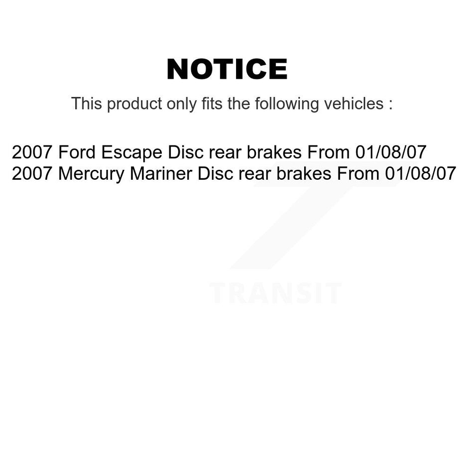 Front Rear Brake Rotor Semi-Metallic Pad & Drum Kit (7Pc) For Ford Escape Mercury Mariner K8A-100114
