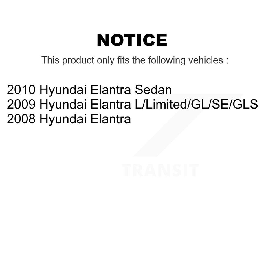 Front Rear Disc Brake Rotors Ceramic Pads And Drum Kit (7Pc) For Hyundai Elantra K8A-100306