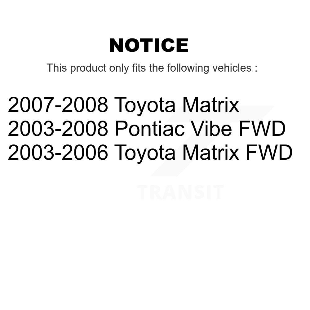 Front Rear Disc Brake Rotor Ceramic Pad And Drum Kit (7Pc) For Toyota Matrix Pontiac Vibe K8A-100337